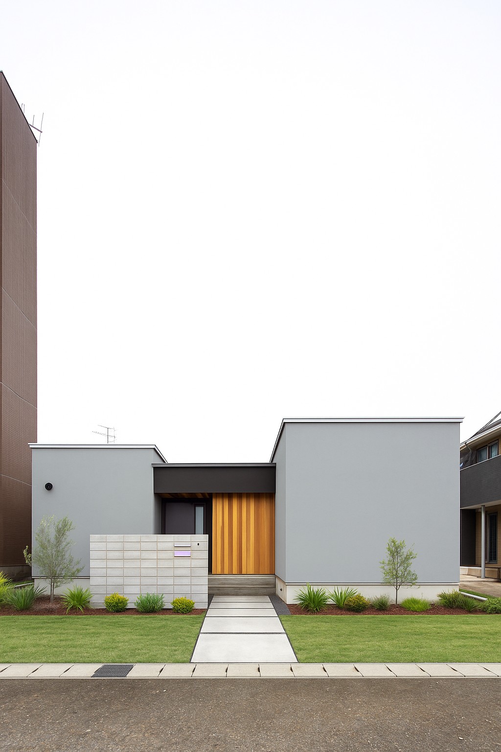 岐阜市 高性能住宅 【美術館をイメージしたコの字の平屋】 外観