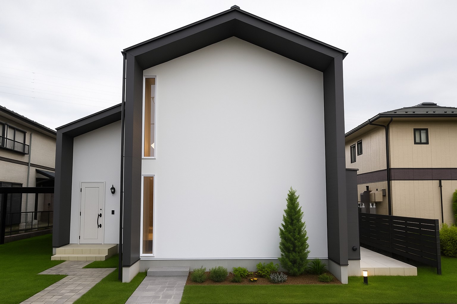 岐阜市 高性能住宅 【大きな吹き抜けを愉しむ三角屋根の家】 外観