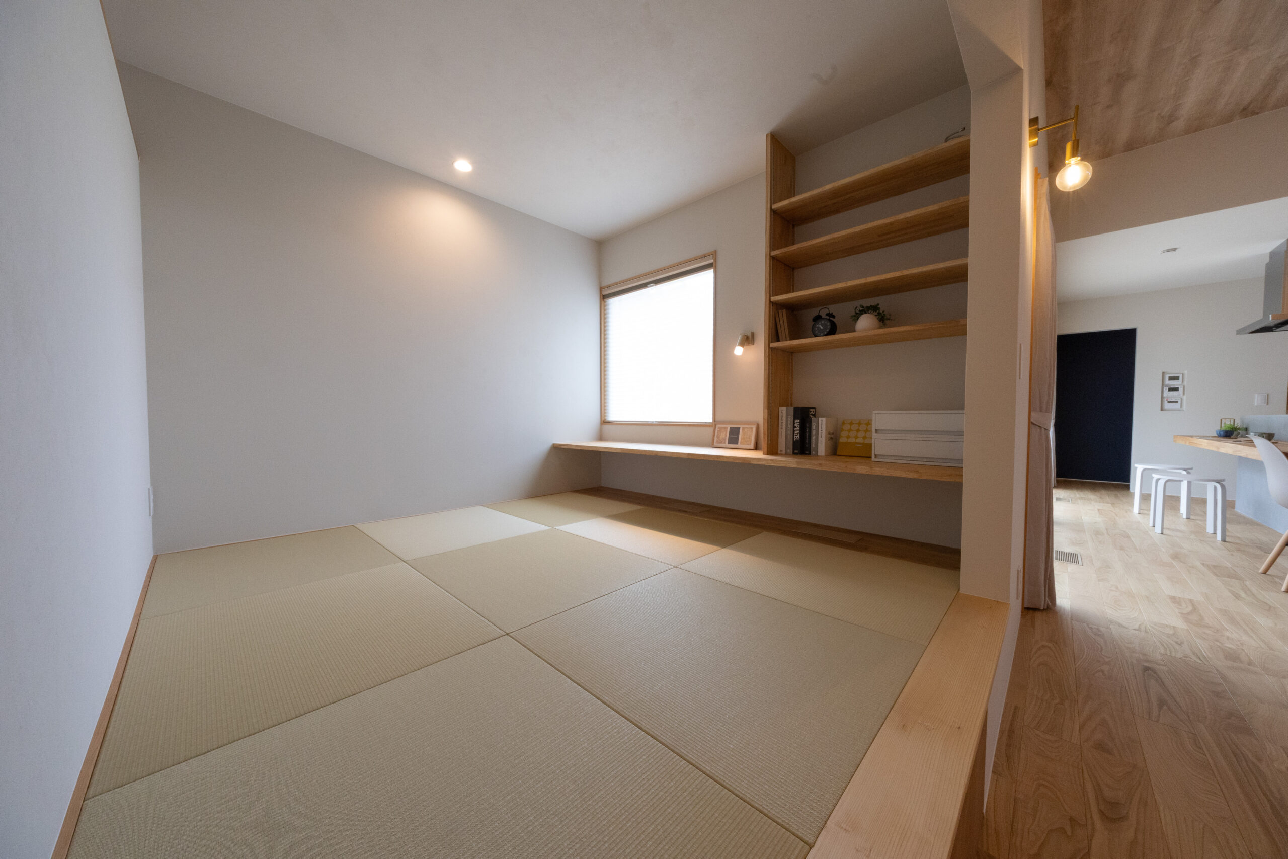 庭を楽しむL字型の家の施工写真