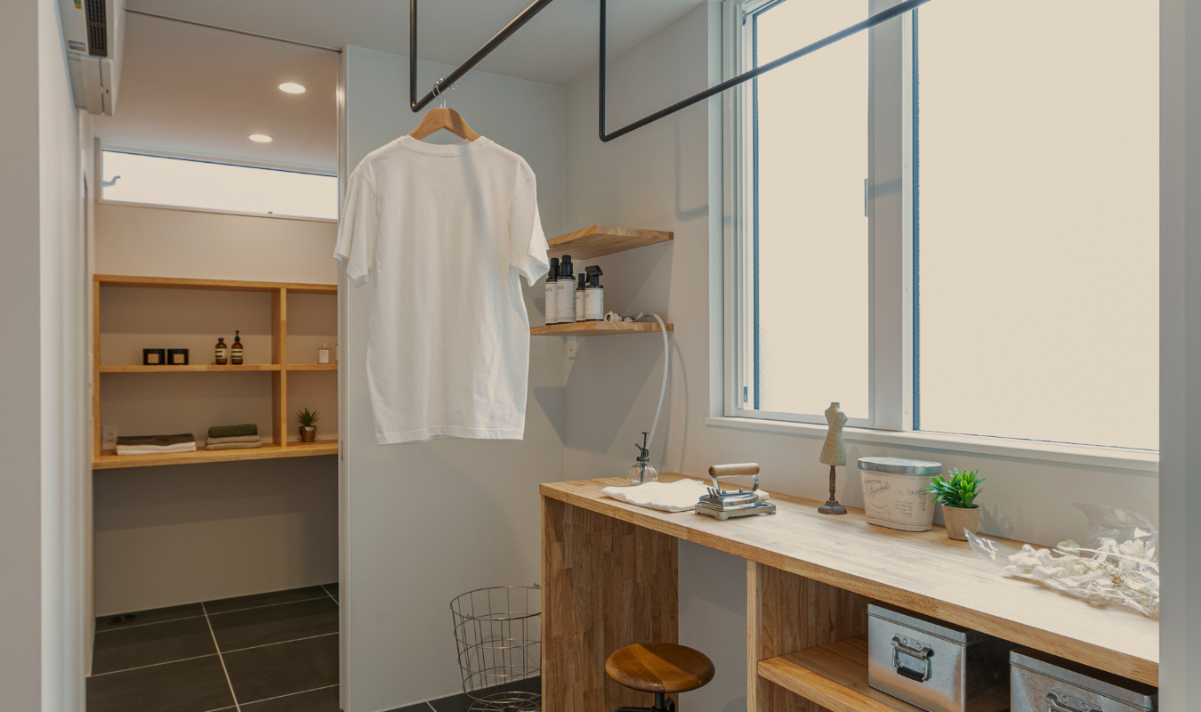 洗濯動線が一直線につながる住まい